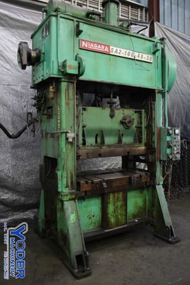 100 Ton, Niagara #SA2-100-48-30, straight side double crank press, 6" stroke, 22-1/2" Shut Height, air - Image 7