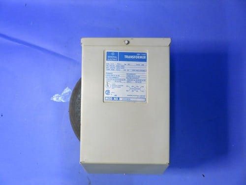 3 KVA 240/480 Primary, 120/240 Secondary, General Electric 9T51B13 type QB, 1 phase transformer, dry type, 1 - Image 1