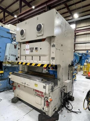 160 Ton, Aida #NC2-160(1), double crank gap press, 5.12" stroke, 18.4" Shut Height, 3.9" adj., 40-85 VSPM - Image 4