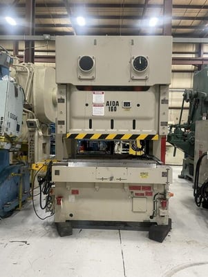 160 Ton, Aida #NC2-160(1), double crank gap press, 5.12" stroke, 18.4" Shut Height, 3.9" adj., 40-85 VSPM - Image 8