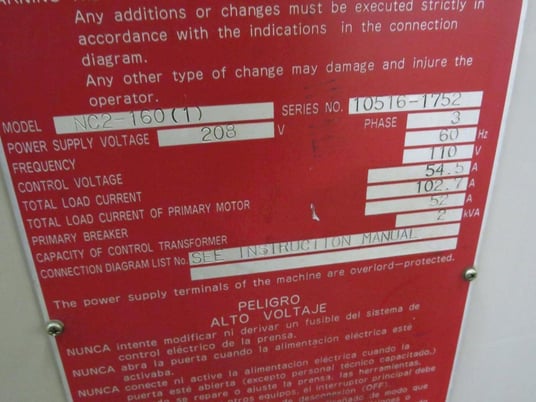 160 Ton, Aida #NC2-160(1), double crank gap press, 5.12" stroke, 18.4" Shut Height, 3.9" adj., 40-85 VSPM - Image 9