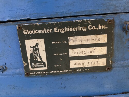 Gloucester Engineering #1218-BP-20, shredder, 8" x 15" chute, 1977, #16674C - Image 3