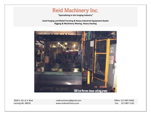 500 Ton, Verson #500-HD4-108-96-4T, hydraulic down moving press, 30" stroke, 76" daylight, 46" SH - Image 3