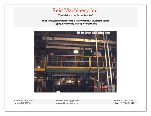 500 Ton, Verson #500-HD4-108-96-4T, hydraulic down moving press, 30" stroke, 76" daylight, 46" SH - Image 4