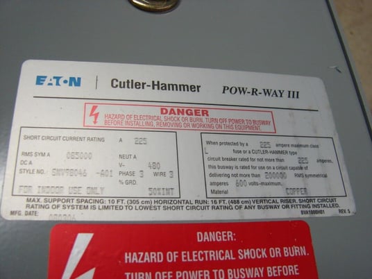 225 Amps, Cutler-Hammer / Eaton bus plug, SNV98046-A04 - Image 8