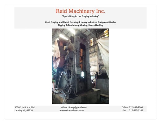 1000 Ton, Ajax, mechanical forging press, 10" strokem 22-1/4" Shut Height, 45 SPM, 60 HP - Image 1