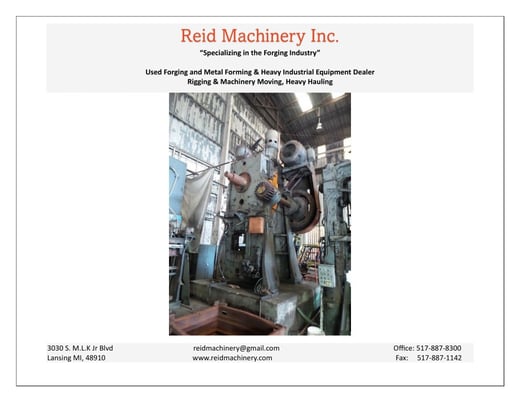 1000 Ton, Ajax, mechanical forging press, 10" strokem 22-1/4" Shut Height, 45 SPM, 60 HP - Image 3