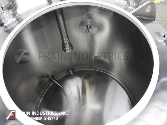 75 gallon Feldmeier, 316 Stainless Steel single wall tank, 30" dia. x 28" deep, 24" straight wall, flip - Image 2