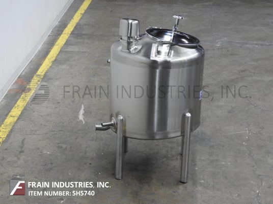 75 gallon Feldmeier, 316 Stainless Steel single wall tank, 30" dia. x 28" deep, 24" straight wall, flip - Image 4