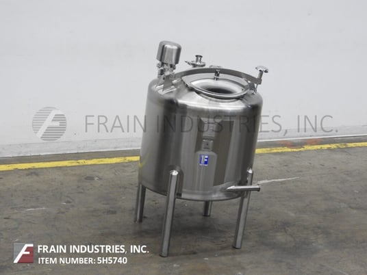 75 gallon Feldmeier, 316 Stainless Steel single wall tank, 30" dia. x 28" deep, 24" straight wall, flip - Image 5