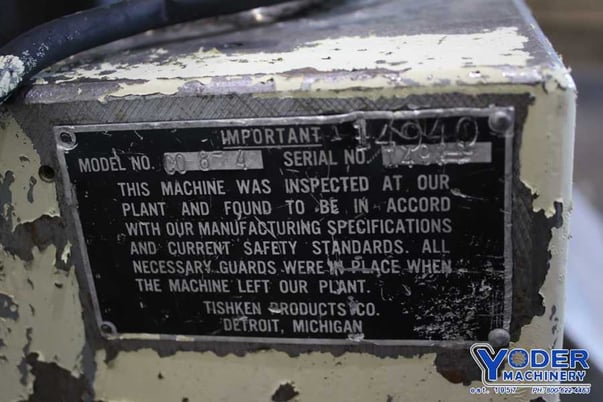 Tishken #CO-8-4, notching press, 25 ton, 2" stroke, 5" Shut Height, 20 HP, 73" x 28" bed, #75072 - Image 8