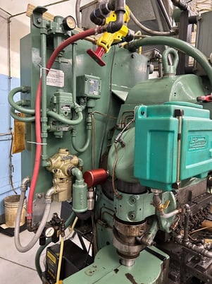 25 Ton, U.S. Baird #3-25, eyelet & transfer press, 2" stroke, 11 operation die set, Bijur Versa 3 automatic - Image 4