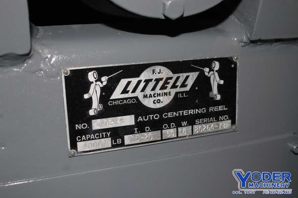 4000 lb. Littell #40-18, coil reel, 18" width, 15"-20" ID, 50" outside dimensions, run/jog, 1 HP, #75819 - Image 4