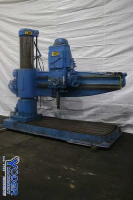 8' -19" Giddings & Lewis #00190, radial drill, 50" x102" base, power elevation & clamp, 25 HP, #75046 - Image 1