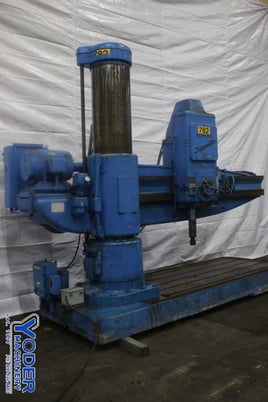 8' -19" Giddings & Lewis #00190, radial drill, 50" x102" base, power elevation & clamp, 25 HP, #75046 - Image 2