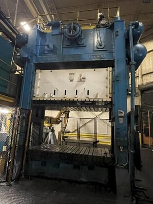 1000 Ton, Verson #S4-1000-120-72T, straight side double crank press, 24" stroke, 60" Shut Height, air clutch - Image 2