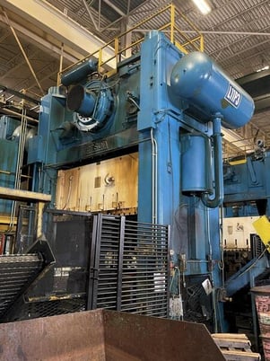 1000 Ton, Verson #S4-1000-120-72T, straight side double crank press, 24" stroke, 60" Shut Height, air clutch - Image 4