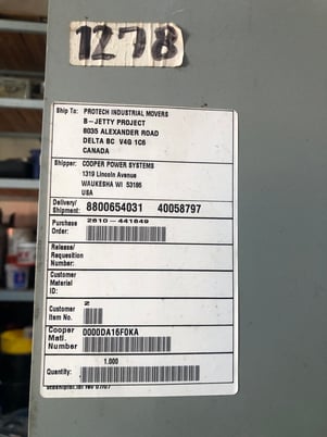 2500 KVA 12470 Primary, 2x460 Delta Secondary, Eaton Cooper Power Series substation transformer, 0 hours - Image 4