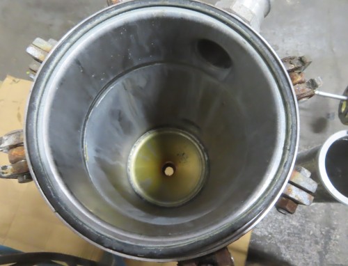 Self cleaning Stainless Steel filter, pneumatic pusher plate, 8" dia x 16" long housing - Image 8