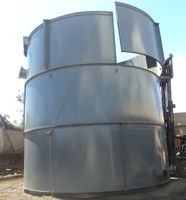 Bare agitation & mixing tank, 20' height, 19' diameter, 160 cubic meter volume, A36 steel plate - Image 2