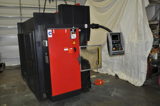 110 Ton, Amada #HFE-1003-S, CNC press brake, 10' overall, 107" between housing, 7.8" stroke, 16.5" throat - Image 2