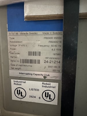ABB, IRB 2400-16, robot, 6-Axis, 44.1 lb. payload, 61.024" horizontal reach - Image 2