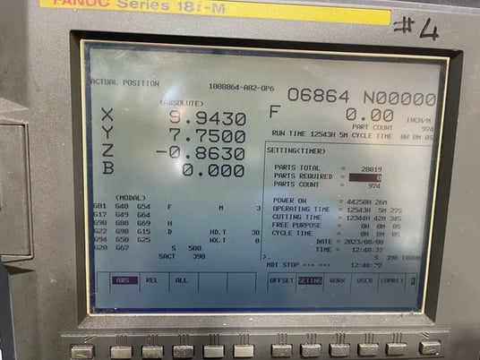 Matsuura #ES-450HII, CNC horizontal machining center, Fanuc 18iM, 17.5 ...