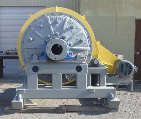 4' x 3' Marcy skid mounted ball mill, 40 HP, bull gear w/guard, pinion gear assembly, refurbished - Image 1