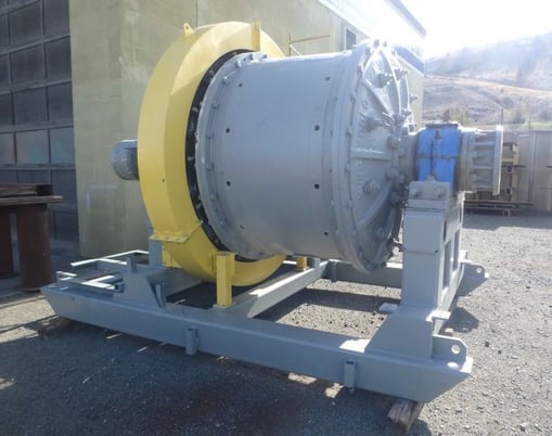 4' x 3' Marcy skid mounted ball mill, 40 HP, bull gear w/guard, pinion gear assembly, refurbished - Image 4