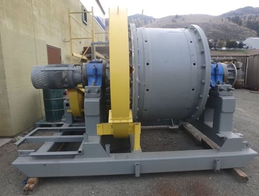 4' x 3' Marcy skid mounted ball mill, 40 HP, bull gear w/guard, pinion gear assembly, refurbished - Image 5