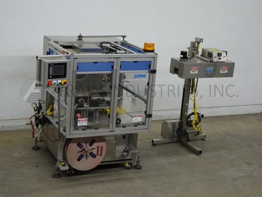 PDC #75-M-ID, automatic shrink sleeve labeler and tamper evident, up to 400 containers per minute, Allen - Image 1