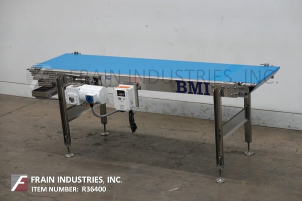 24" wide x 8' long, BMI / Benda Mfg conveyor belt, 22"-38" infeed/discharge range, 3/4 HP drive with a - Image 5