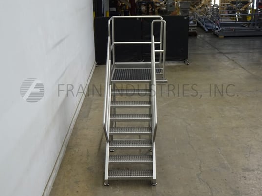 7 Step Stainless Steel mezzanie equipped with 37" wide x 37" long standing platform set 56" off the ground - Image 3