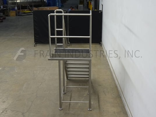 7 Step Stainless Steel mezzanie equipped with 37" wide x 37" long standing platform set 56" off the ground - Image 4