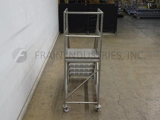 5 Step Stainless Steel roller staircase, 35" wide x 30" long standing platform set 54" off the ground, 42" - Image 4