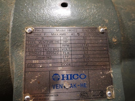 5 HP Ingersoll-Rand #T30, tank mounted, piston type air compressor, 125 psi, 135 gallon tank - Image 7