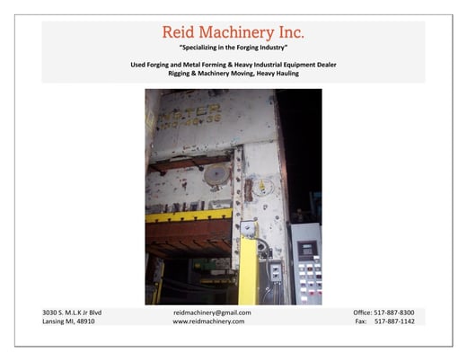 150 Ton, Minster #S2-4-36, 15" stroke, 36" Shut Height, 10" slide adjustment - Image 1