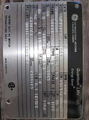 450 HP 1200 RPM General Electric, Frame 5012/13S, TEFC, Ball, IEEE 841, 2300/4160 Volts, new, Q8002/Q520 (2 - Image 1