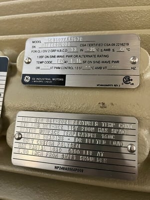 300 HP 1800 RPM General Electric, Frame 5010/11L, TEFC, Roller, IEEE 841, 2300/4160 Volts, new with 5 year - Image 2