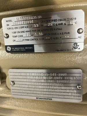 250 HP 1200 RPM General Electric, Frame 508/9L, TEFC, Roller, IEEE 841, 2300/4160 Volts, new, Q883 (2 - Image 2