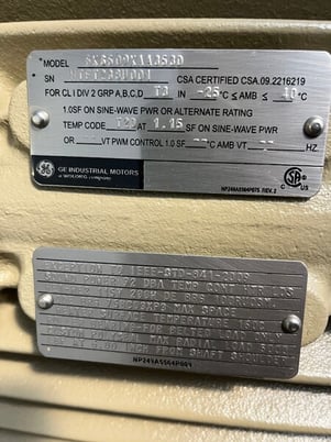 250 HP 1200 RPM General Electric, Frame 508/9L, TEFC, Roller, IEEE 841, 2300/4160 Volts, new, Q883 (2 - Image 4