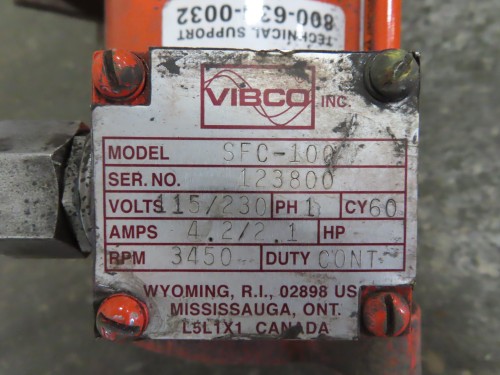 Vibco #SFC-100, Portable vibratory motor, bin or hopper, 3450 RPM, 115/230 V. - Image 3