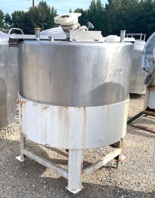 400 gallon Cone Bottom Stainless Steel Tanks, 4' 6" diameter x 2' 6" T/T w/ 2' 6" deep cone, 2 qty. - Image 1