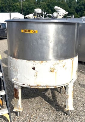 400 gallon Cone Bottom Stainless Steel Tanks, 4' 6" diameter x 2' 6" T/T w/ 2' 6" deep cone, 2 qty. - Image 2