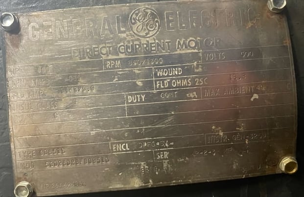 600 HP 900 RPM General Electric, Frame 6513, DPFVBB, 500 VA - Image 4
