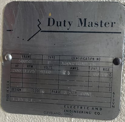 200 HP 1800 RPM Reliance, Frame 5005S, Drip-Proof Ball Bearing, 4160 Volts - Image 2