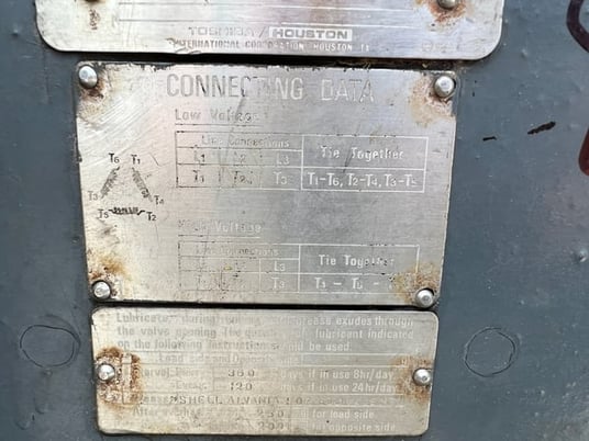 800 HP 1200 RPM Toshiba, Frame 355LL, Drip-Proof Ball Bearing, 2300/4160 Volts - Image 6