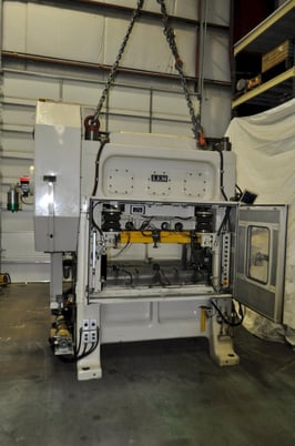 90 Ton, Lem #4508C, straight side double crank high-speed press, 3.1" stroke, 9.8" Shut Height,.11"adj. - Image 1