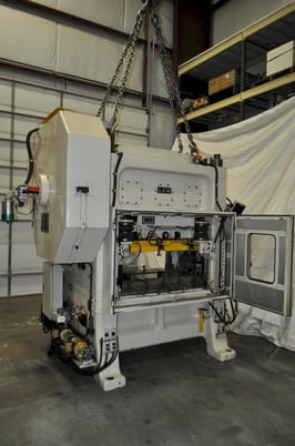90 Ton, Lem #4508C, straight side double crank high-speed press, 3.1" stroke, 9.8" Shut Height,.11"adj. - Image 7
