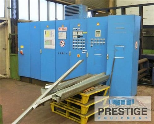 102" x 236" Wheelabrator #RB2600, 102" x 236" plates, (6) 25 HP wheel heads,vert/horiz roller conveyor,dust - Image 8